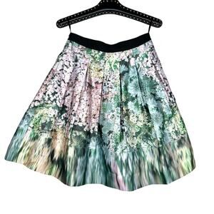 Ted Baker Ovald Glitch Floral Print Pleated Full Skirt 6 NWT